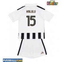 Juventus Pierre Kalulu #15 Heimtrikotsatz Kinder 2026-27 Kurzarm (+ Kurze Hosen)
